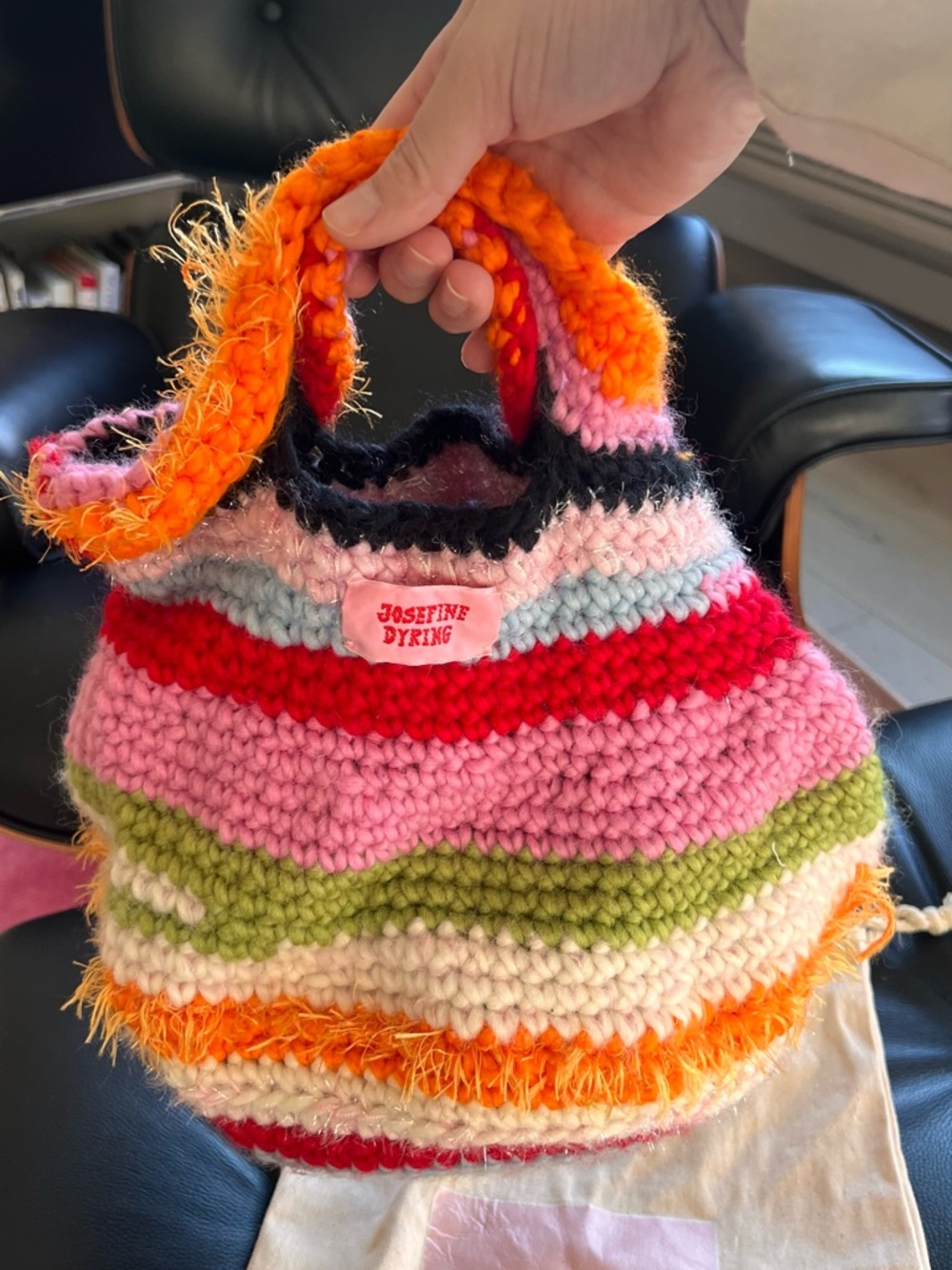 Josefine Dyring One-of-a-Kind Hand Knit Mini Tote Bag